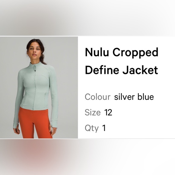 Lulu cropped Nulu define NWOT ~ silver blue - Picture 1 of 10